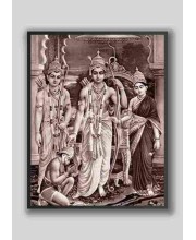 Ram Sita with Laxman Hanuman ji Wood laminated Photo Frame for Wall Hanging/Gift/Temple/puja Room/Home Decor