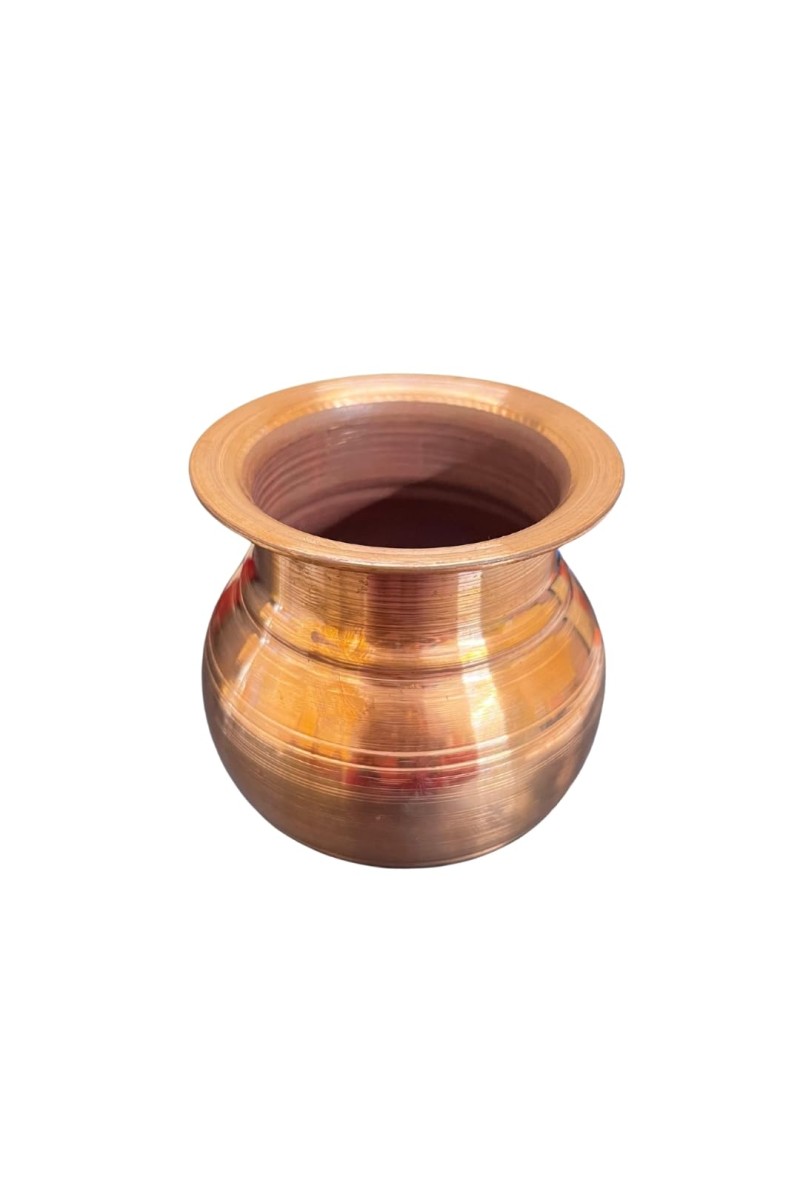 ure Copper Kalash Lota Traditional Indian Pooja Pot Vessel for Rituals and Décor This Small tambe ka lota is Perfect for Storing Water in Your Pooja mandir and is a Vital Part of Pooja Items.