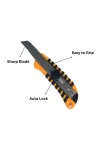 Hitech Sales Auto-Lock Steel Snap Off Cutter Knife Bi-Material Soft Handle Blade Storage Tray Tools for Professionals