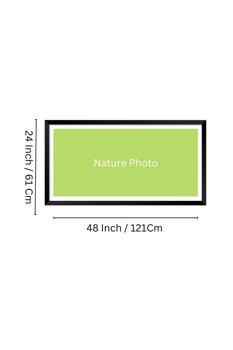 Nature Landscape Floating Frame Scenery Digital Print - (I5684) - 24x48 inch Modern Nature Wall Art for Living Room, Bedroom, Office, Hotels, Drawing Room