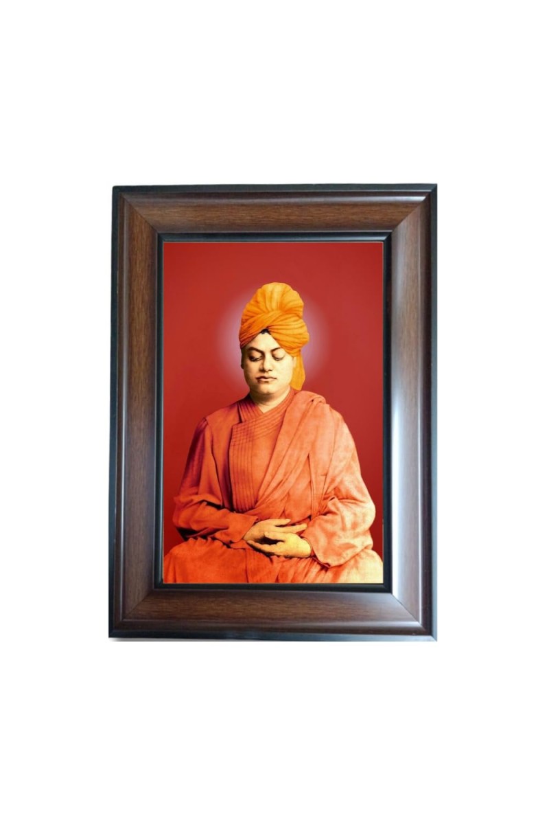 Hi Tech Sales Swami Vivekananda Polystyrene Photo Frame for Wall Decor Home, Office, and Temple - Printed Photo