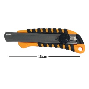 Hitech Sales Auto-Lock Steel Snap Off Cutter Knife Bi-Material Soft Handle Blade Storage Tray Tools for Professionals