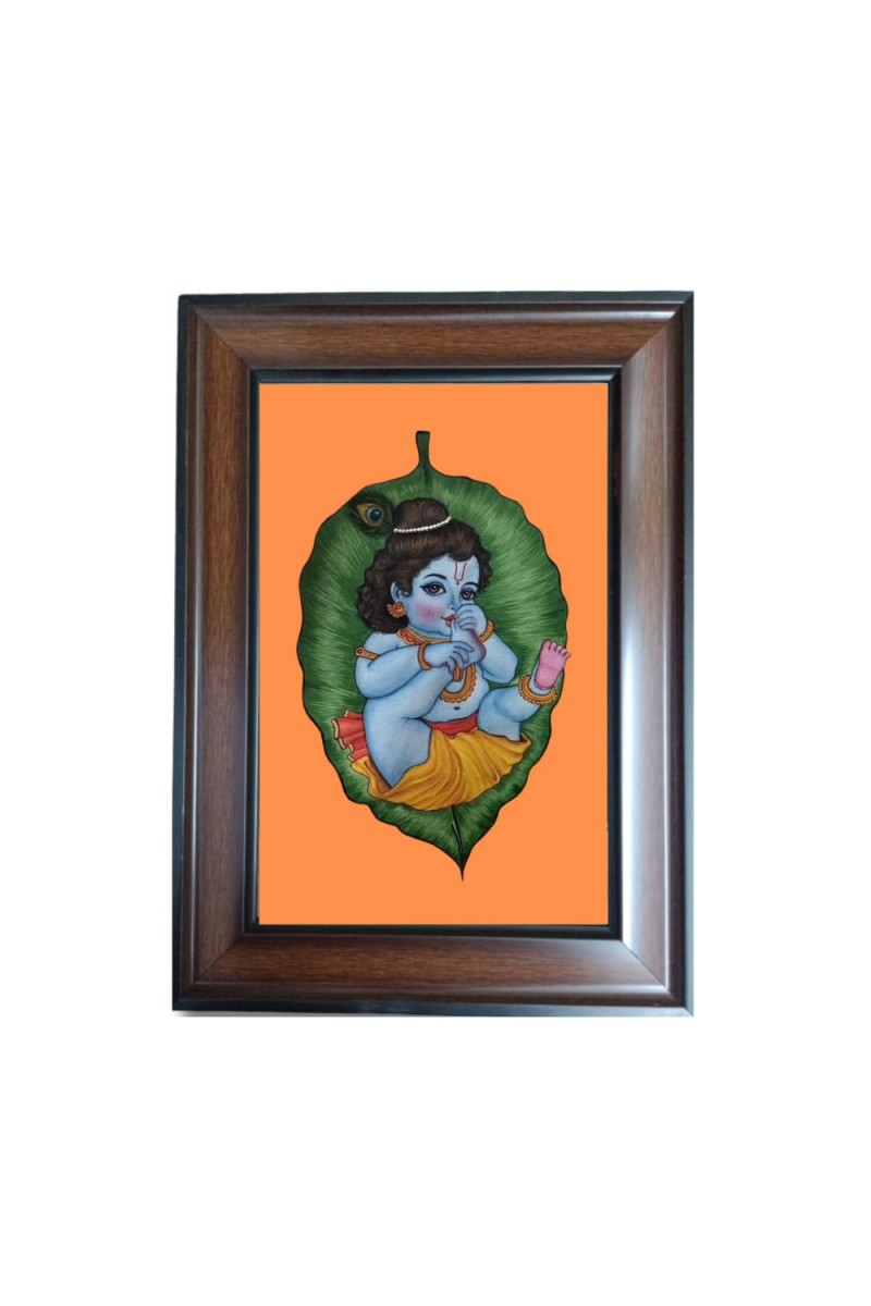 Hi Tech Sales Baal Gopal Polystyrene Photo Frame for Wall Decor Home, Office, and Temple (Wallmount, Printed Photo, Pack of 1)