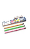 Hitech Sales Skoodle Hope 2B Neon Pencils Set with 2 Erasers - Pack of 10 Premium Wooden Pencils with Triangular Grip for Writing and Drawing