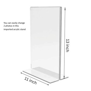 Taj Mahal Islamic Allah Acrylic T-Style Photo Stand - 11x13 Inches, Compact and Stylish Spiritual Display, easily change 2 photos (Pack of 1)