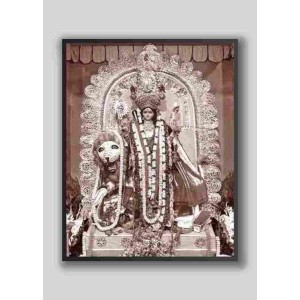 HI Tech Sales MA JAGADHATRI Photo Frame wood laminated Photo Frame Idol for Pooja, wall hanging/gift/temple/puja room/home decor