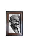 Hi Tech Sales Mahatma Gandhi Polystyrene Photo Frame for Wall Decor Home, Office, and Temple - Printed Photo, Pack of 1