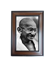 Hi Tech Sales Mahatma Gandhi Polystyrene Photo Frame for Wall Decor Home, Office, and Temple - Printed Photo, Pack of 1