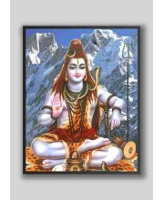 Evoke Divine Tranquility: Wood-Laminated Shiva Photo