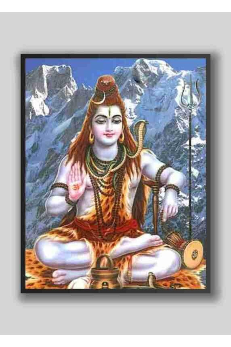 Evoke Divine Tranquility: Wood-Laminated Shiva Photo