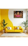 Lord Ganesha Maa Laxmi Sarswati Laminated Photo - 9x11 Inches, Divine Blessings For Home & Office And Temple Decoration (F16135)