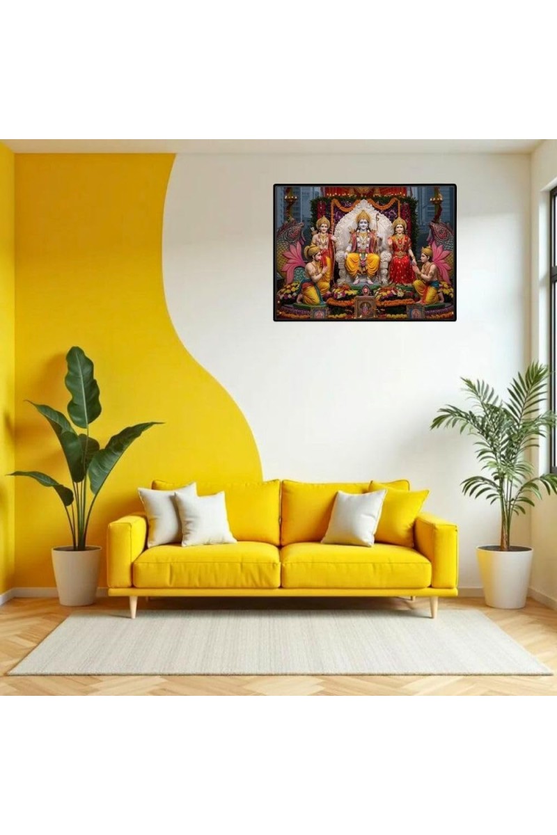 Lord RamSiya Laminated Photo - 7x9 Inches, Divine Blessings For Home & Office And Temple Decoration (F16080)