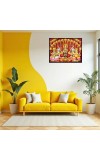 Lord Ganesha Maa Laxmi Sarswati Laminated Photo - 7x9 Inches, Divine Blessings For Home & Office And Temple Decoration (F16136)