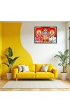 Lord Ganesha Maa Laxmi Sarswati Laminated Photo - 9x11 Inches, Divine Blessings For Home & Office And Temple Decoration (F16140)