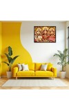 Lord Ganesha Maa Laxmi Sarswati Laminated Photo - 13x15 Inches, Divine Blessings For Home & Office And Temple Decoration (F16137)