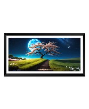 Nature Landscape Floating Frame Scenery Digital Print - (I5799) - 12x24 inch Modern Nature Wall Art for Living Room, Bedroom, Office, Hotels, Drawing Room