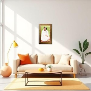 Anandamayi Digital Golden Balck Color Photo Frame | Hindu Religious Wall Decor | 12x18 Inches - Inspirational Wall Art For Office, Home Decor - Ideal Spiritual Gift (F16643)
