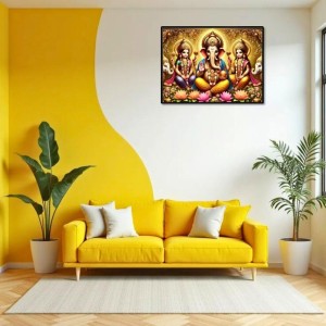 Lord Ganesha Maa Laxmi Sarswati Laminated Photo - 11x13 Inches, Divine Blessings For Home & Office And Temple Decoration (F16131) Lord Ganesha Maa Laxmi Sarswati Laminated Photo - 11x13 Inches, Divine Blessings For Home & Office And Temple Decoration (F16131)