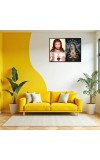 Jesus And Immaculate Heart Of Mary Laminated Photo - 13x15 Inches, Divine Blessings For Home & Office And Temple Decoration (F16182)