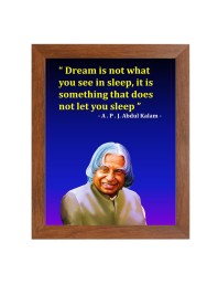 A P J Abdul Kalam & Famous Quote Brown Frame, 12x16InchesInspirational Wall Art for Office, Home DecorIdeal Spiritual Gift