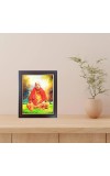 Hitech Sales Swami Prabhu pada Photo Frame for Pooja Room, Temple Decor, Home Decoration and Gift (Wall and Tabletop, Rectangular, Polystyrene Frame, Printed Photo, 24 x 29 cm, Black)