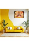 Lord Ganesha Maa Laxmi Sarswati Laminated Photo - 7x9 Inches, Divine Blessings For Home & Office And Temple Decoration (F16134)