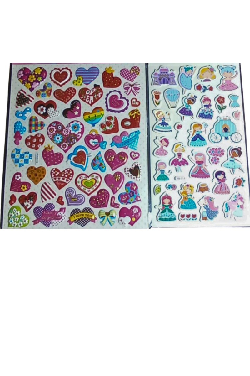 Colorful Sticker Combo Pack – Butterflies, Fruits, Water Animals, Dinosaurs, Astronauts, Hearts & Barbies – 100+ Waterproof Vinyl Stickers for Kids, Scrapbooking, Laptops, Crafts (Hearts)