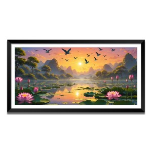 Nature Landscape Floating Frame Scenery Digital Print - (I5592) - 24x48 inch Modern Nature Wall Art for Living Room, Bedroom, Office, Hotels, Drawing Room Nature Landscape Floating Frame Scenery Digital Print - (I5592) - 24x48 inch Modern Nature Wall Art for Living Room, Bedroom, Office, Hotels, Drawing Room
