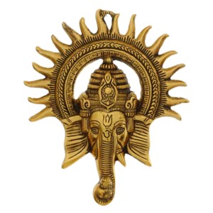 HiTechmart Brass Lord Ganesha Wall Hanging – Antique Finish Ganpati Face Sculpture with Sun Halo Design for Home Temple Decor, Office Entrance, Vastu & Spiritual Gifts – Handcrafted Indian Art HiTechmart Brass Lord Ganesha Wall Hanging – Antique Finish Ganpati Face Sculpture with Sun Halo Design for Home Temple Decor, Office Entrance, Vastu & Spiritual Gifts – Handcrafted Indian Art