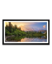 Nature Landscape Floating Frame Scenery Digital Print - (I5844) - 12x24 inch Modern Nature Wall Art for Living Room, Bedroom, Office, Hotels, Drawing Room