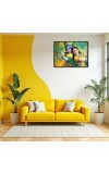 Lord RadhaKrishna Laminated Photo - 5x7 Inches, Divine Blessings For Home & Office And Temple Decoration (F16088)