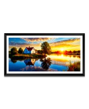 Nature Landscape Floating Frame Scenery Digital Print - (I5766) - 12x24 inch Modern Nature Wall Art for Living Room, Bedroom, Office, Hotels, Drawing Room