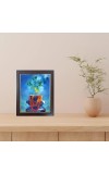 Hitech Sales Tulsi Ma Photo Frame for Pooja Room, Temple Decor, Home Decoration and Gift (Wall and Tabletop, Rectangular, Polystyrene Frame, Printed Photo, 24 x 29 cm, Black)