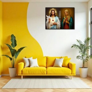 Jesus Virgin Mary Laminated Photo - 11x13 Inches, Divine Blessings For Home & Office And Temple Decoration (F16222)
