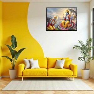 Lord Vishnu Laminated Photo - 11x13 Inches, Divine Blessings For Home & Office And Temple Decoration (F16053)