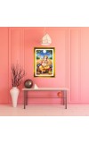 Lord Ganesh Golden Photo Frame - 12x16 Inches | Elegant Wooden Frame For Home, Office & Temple Decoration | Spiritual Wall & Table Decor And Gift Item (F9516)