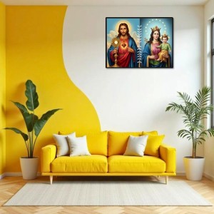 Jesus Christ-Our Lady Of Perpetual Help Laminated Photo - 7x9 Inches, Divine Blessings For Home & Office And Temple Decoration (F16260)