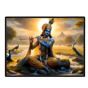 Lord Krishna Laminated Photo - 7x9 Inches, Divine Blessings For Home & Office And Temple Decoration (F16092) Lord Krishna Laminated Photo - 7x9 Inches, Divine Blessings For Home & Office And Temple Decoration (F16092)