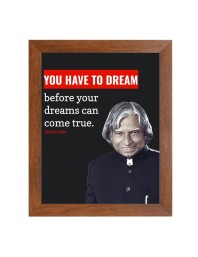 A P J Abdul Kalam & Famous Quote Brown Frame, 18x22InchesInspirational Wall Art for Office, Home DecorIdeal Spiritual Gift