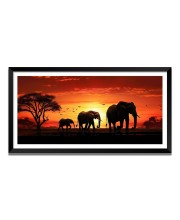 Nature Landscape Floating Frame Scenery Digital Print - (I5631) - 12x24 inch Modern Nature Wall Art for Living Room, Bedroom, Office, Hotels, Drawing Room