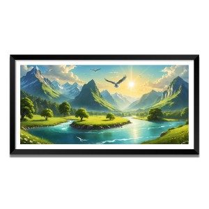 Nature Landscape Floating Frame Scenery Digital Print - (I5587) - 12x24 inch Modern Nature Wall Art for Living Room, Bedroom, Office, Hotels, Drawing Room Nature Landscape Floating Frame Scenery Digital Print - (I5587) - 12x24 inch Modern Nature Wall Art for Living Room, Bedroom, Office, Hotels, Drawing Room