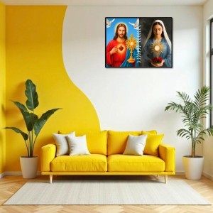 Jesus Christ - Our Lady Of Sorrows Laminated Photo - 13x15 Inches, Divine Blessings For Home & Office And Temple Decoration (F16301)