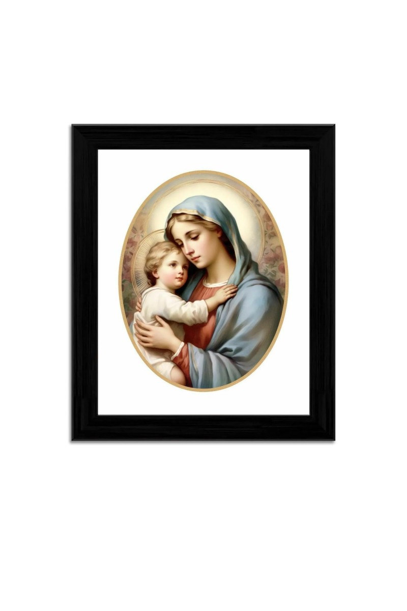 Mother Mary and Baby Jesus Colored Photograph |Divine Wall Art | Perfect for Home or ReligiousDecoration | Devotional wall art