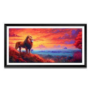Nature Landscape Floating Frame Scenery Digital Print - (I5684) - 24x48 inch Modern Nature Wall Art for Living Room, Bedroom, Office, Hotels, Drawing Room