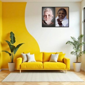 Sri Ramana Maharshi & Mother (Ammal) Laminated Photo - 9x11 Inches, Divine Blessings For Home & Office And Temple Decoration (F16316)