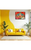 Lord Ganesha Maa Laxmi Sarswati Laminated Photo - 7x9 Inches, Divine Blessings For Home & Office And Temple Decoration (F16138)