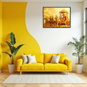 Lord Krishna Laminated Photo - 7x9 Inches, Divine Blessings For Home & Office And Temple Decoration (F16070)