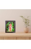 Hitech Sales Swami Prabhupada Standing Photo Frame for Pooja Room, Temple Decor, Home Decoration and Gift (Wall and Tabletop, Rectangular, Polystyrene Frame, Printed Photo, 24 x 29 cm, Black)