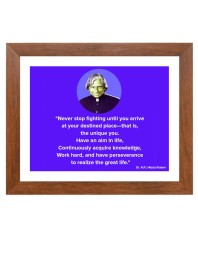 A P J Abdul Kalam & Famous Quote Brown Frame, 12x16InchesInspirational Wall Art for Office, Home DecorIdeal Spiritual Gift