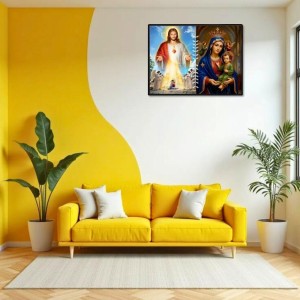 Jesus Lady Of FatimaLaminated Photo - 9x11 Inches, Divine Blessings For Home & Office And Temple Decoration (F16228)